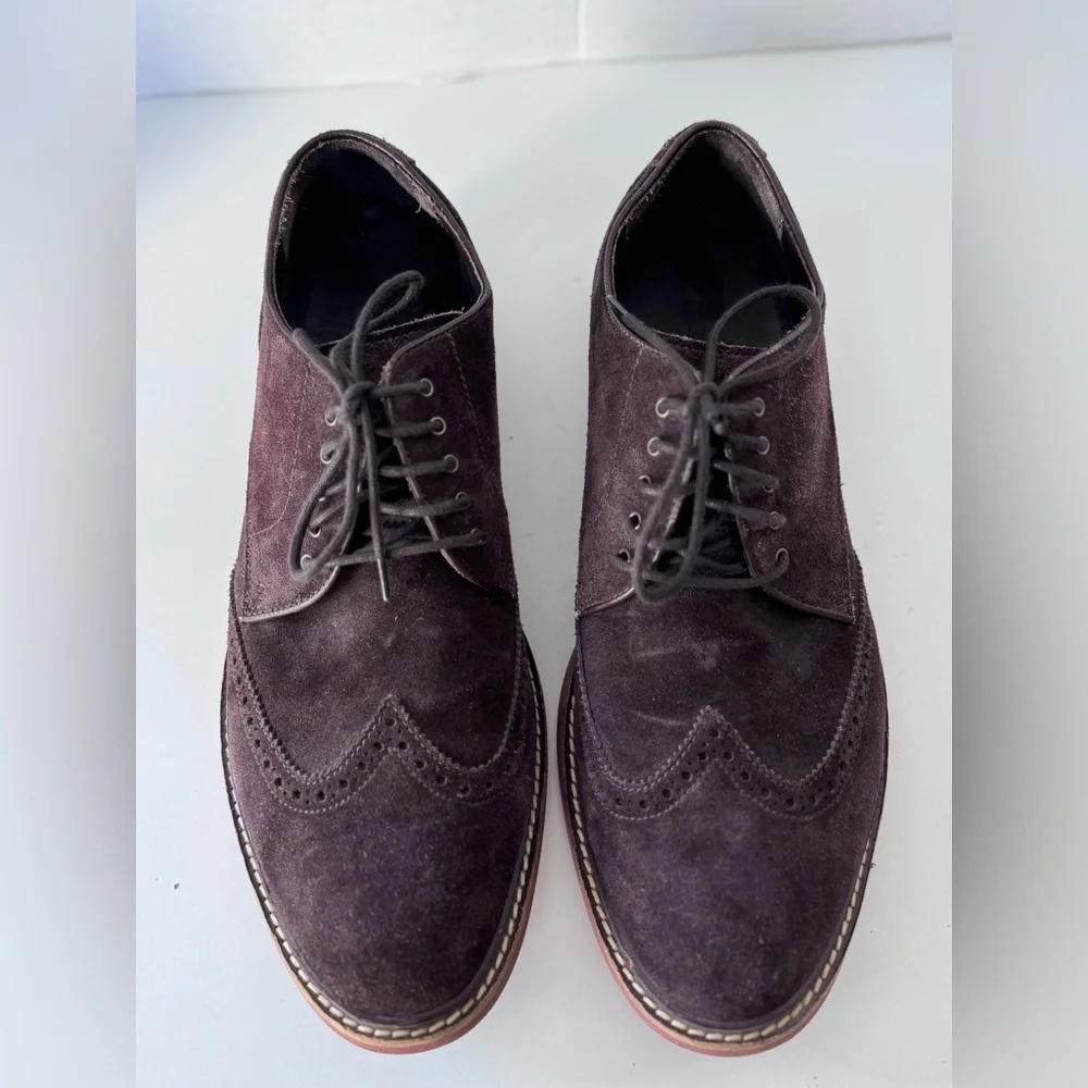 Cole Haan Franklin Wingtip Suede Lace Up Brown Oxfords Dress Shoes Mens Size 11